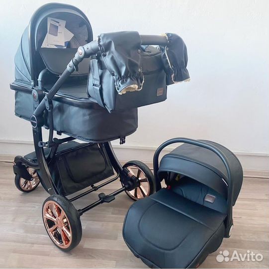 Коляска 3 в 1 Dalux 608 экокожа