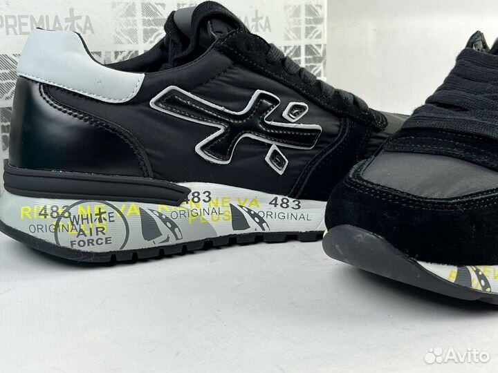 Кроссовки Premiata black white черно белые