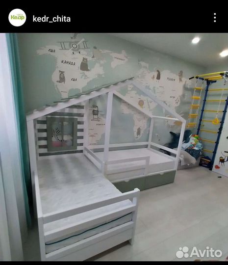 Детская кровать угловая