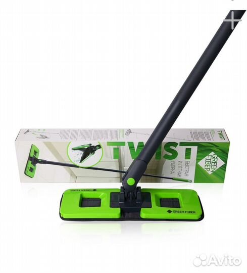 Швабра с отжимом Green Fiber twist