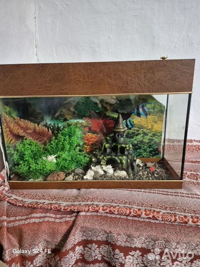 Аквариум с оформлением 50 л