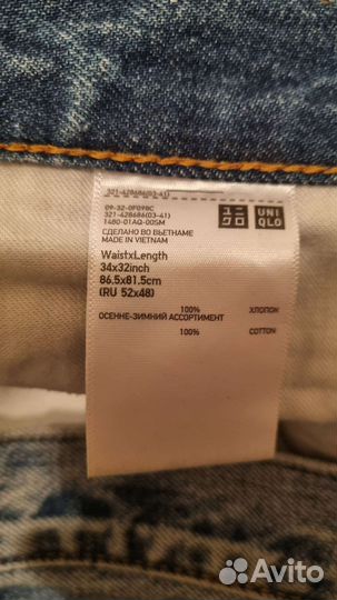 Джинсы мужские uniqlo р-р 50-52 (34*32)