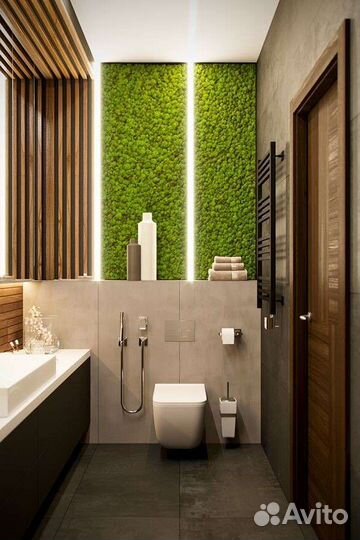 Мох, озеленение стен, картины, пано