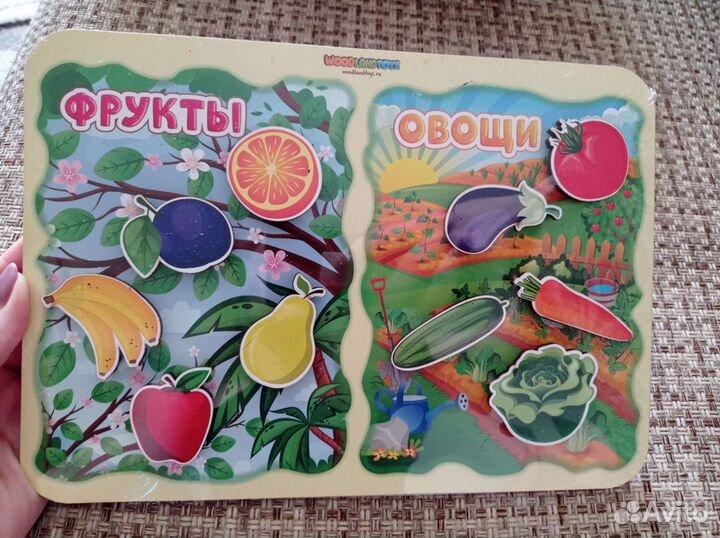 Сортер «Какая разница Фрукты-овощи», на липучках