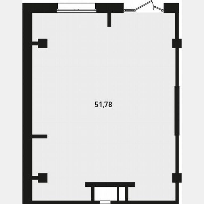 Квартира-студия, 51,8 м², 1/18 эт.