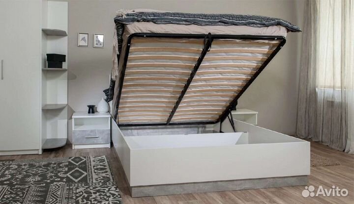 Кровать с подъёмным механизмом и матрасом 160х200