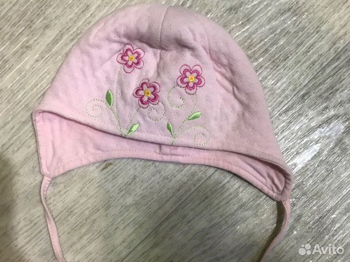 Шапка, чепсик 42 на подкладке с завязками