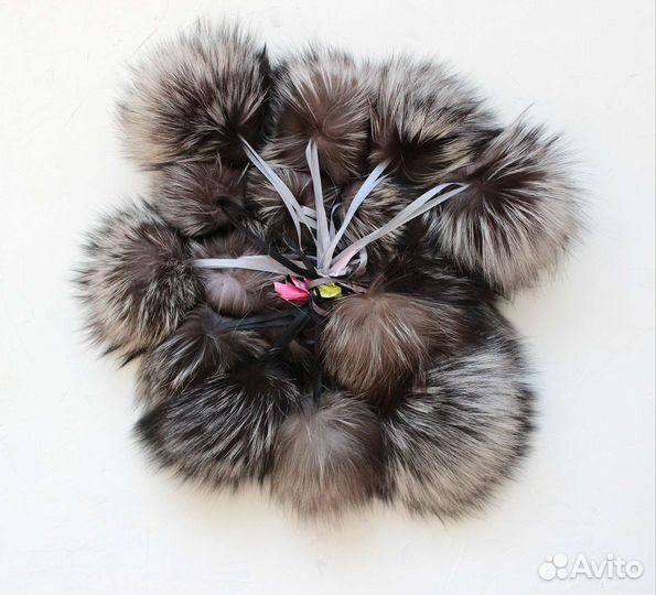 Меховой помпон Чернобурка