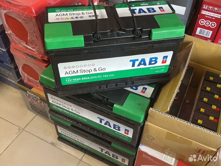 Аккумулятор автомобильный TAB AGM 95R 850 А