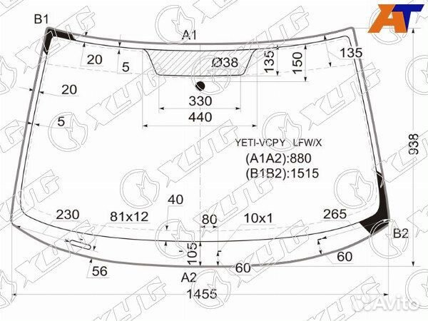 Стекло лобовое skoda yeti