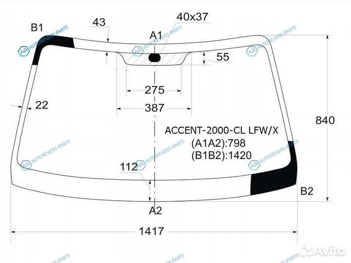 Accent-2000-CL lfwx Стекло лобовое hyundai accent
