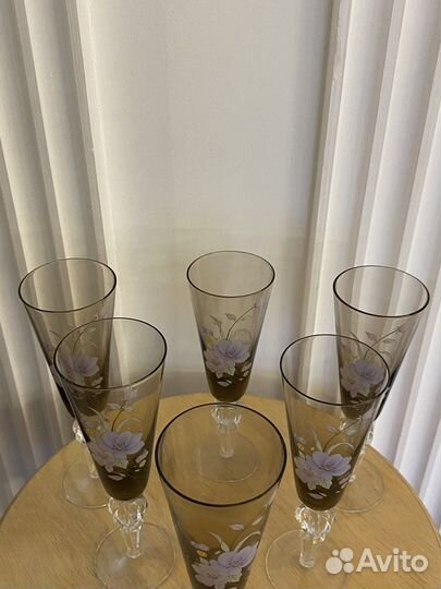 Бокалы фужеры Суздаль тонированное стекло СССР