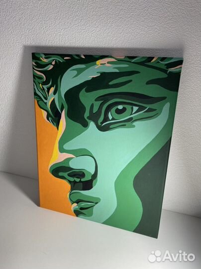 Картина на холсте Давид акрилом