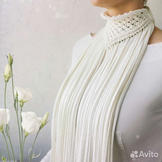 Ворот бохо в технике макраме