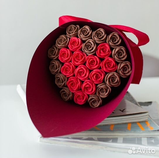 Шоколадные розы, сладкие съедобные букеты