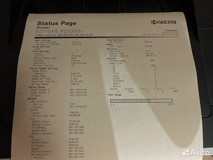 Принтер Kyocera Ecosys P2335dn почти новый