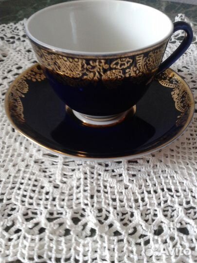 Лфз 1950-60г.Чайные пары.Кобальт,позолота