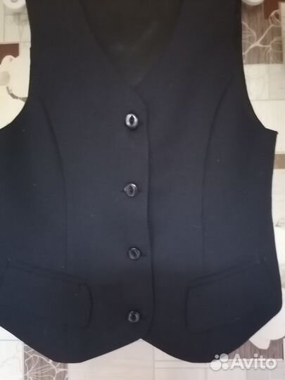 Жилет школьный синий для девочки 134 см