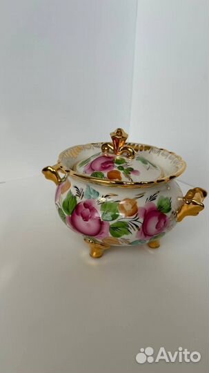 Гжель сахарница фарфор