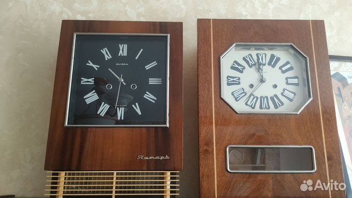 Часы настенные СССР янтарь