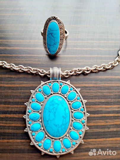 Серебряный набор с бирюзой