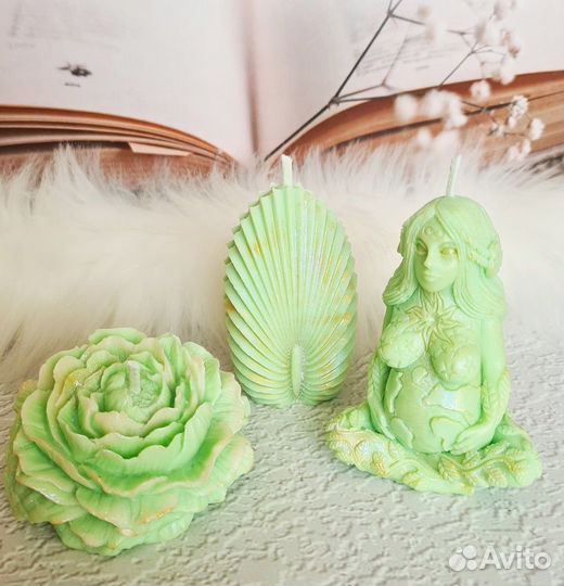 Набор Свечей Богиня Гайя+Женская свеча+лотос