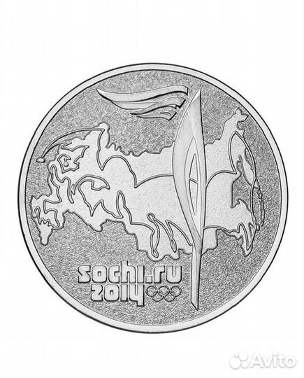 Монета 25 рублей «Факел Олимпиады» в запайке
