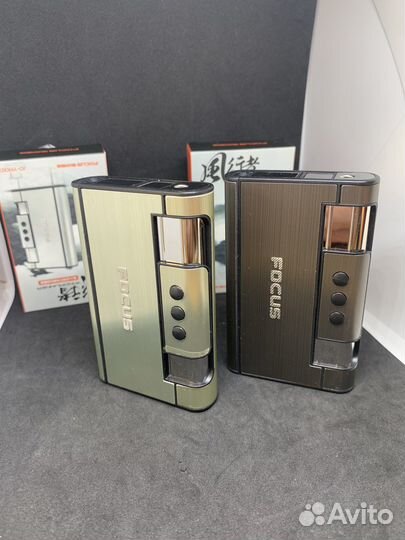 Портсигары focus с встроенной зажигалкой турбо