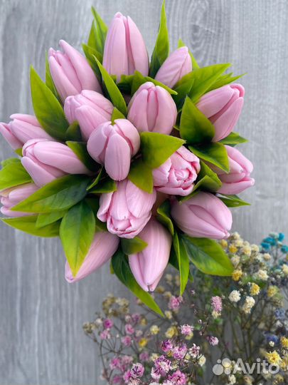 Букет тюльпанов из мыла к 8 марта ручной работы