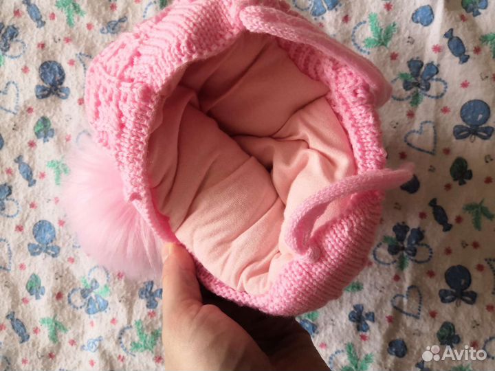 Зимняя шапочка для девочки 38-41