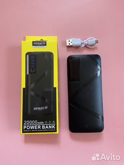 Power bank 20000 mAh с фонариком 3 USB