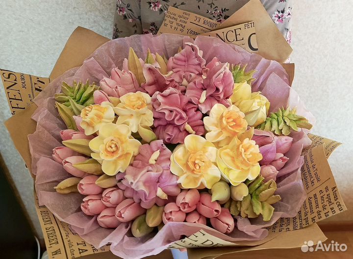 Весенний букет из зефира. Подарок девушке