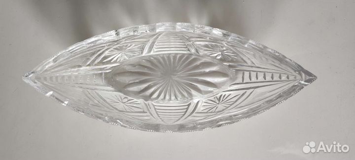 Хрустальная ваза лодочка СССР