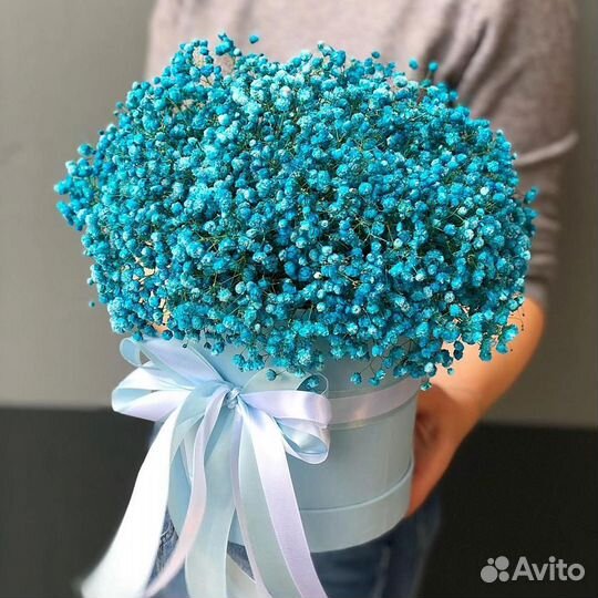 Букет гипсофилы в коробке