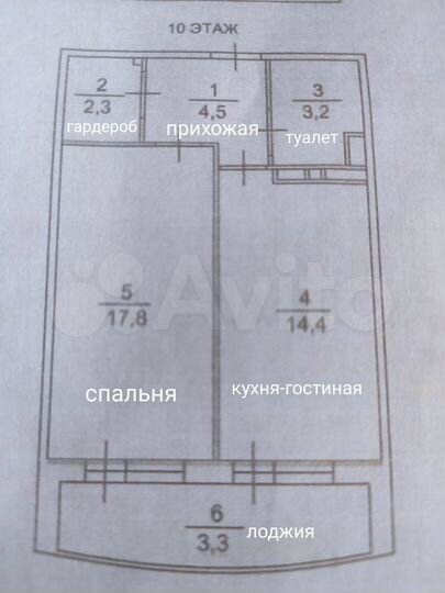 1-к. квартира, 45 м², 10/22 эт.