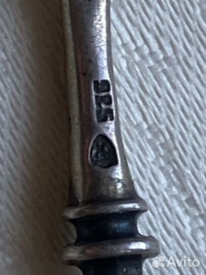 Эмалевая ложечка, серебро