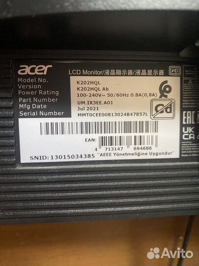 Монитор acer