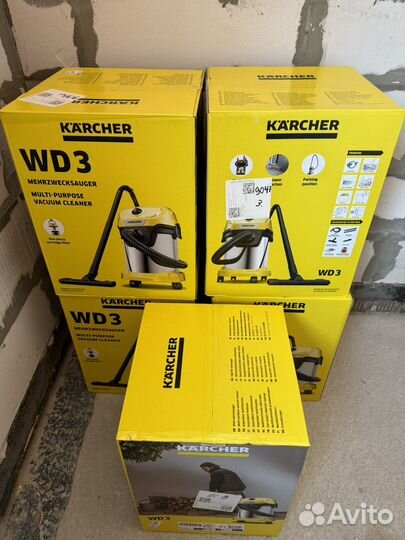 Пылесос karcher WD 3 S, 1000Вт