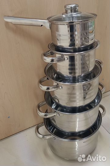 Кастрюли нержавейка. Разные. Новые