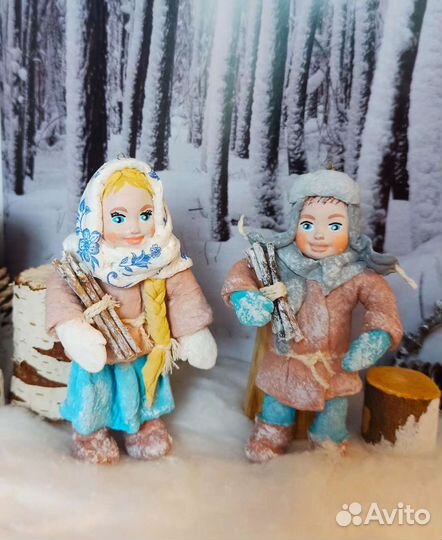 Ватная игрушка на ёлку