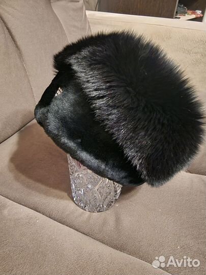 Шапка мутон с песцом