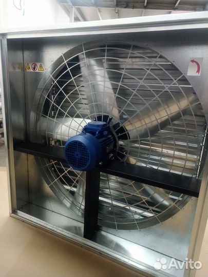 Вентилятор осевой промышленный 380V с жалюзи