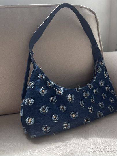 Сумка багет джинсовая винтаж