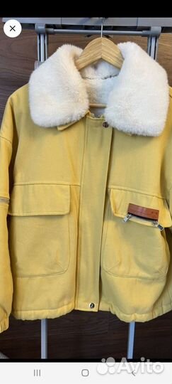 Джинсовая куртка утеплённая 44 46 оверсайз