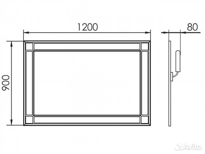 Зеркало Atoll Прага 120 слоновая кость,патина орех