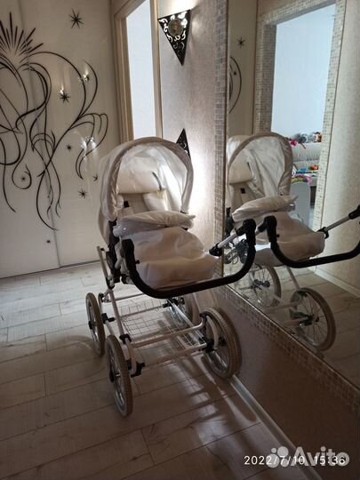 Детская коляска lonex classic retro 2 в 1 (Белый)