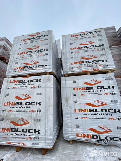 Газоблок Униблок 625х400х200 (газобетонные блоки)