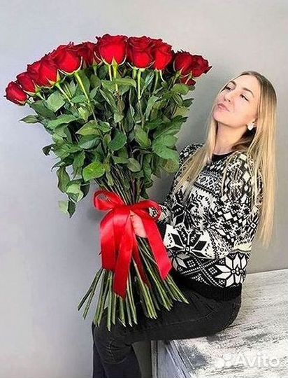 Розы высокие Доставка цветов