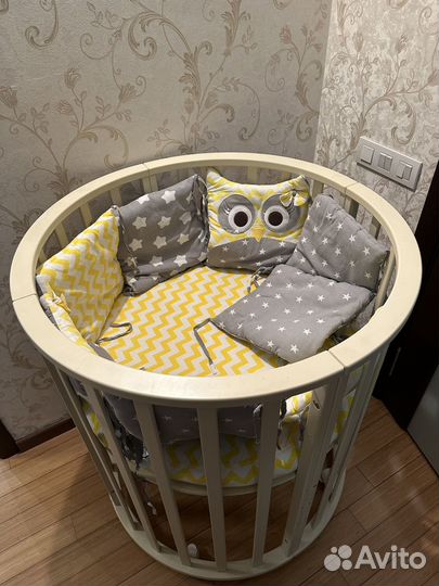 Детская кроватка круглая трансформер