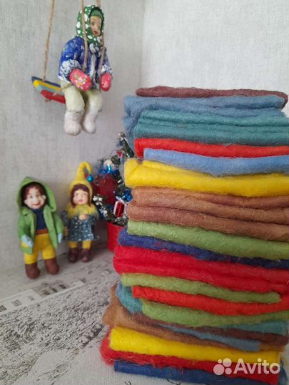 Окрашенная вата для ватных ёлочные игрушек